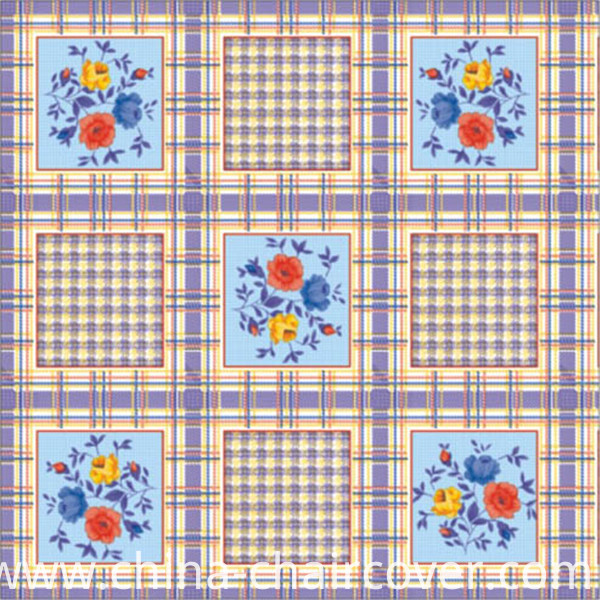 Hot Popular Colorful Design PVC Printed Table Cover with Fabric Backing